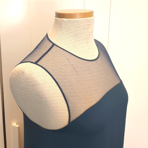 Babaton Sheer Mesh Top Blue Tank Top - Picture 5 of 10